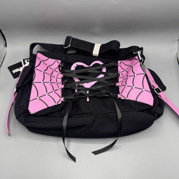 Monster High Draculaura Charm Lace-Up Messenger Bag NEW - Picture 5 of 8